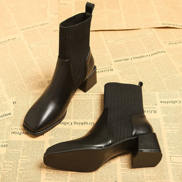 Női csizma típusú zokni szögletes sarokkal 5 cm