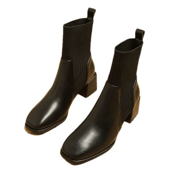 Női csizma típusú zokni szögletes sarokkal 5 cm