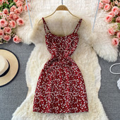 Ženska moderna kratka haljina na tanke naramenice