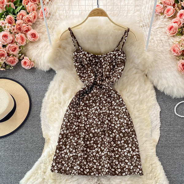 Ženska moderna kratka haljina na tanke naramenice