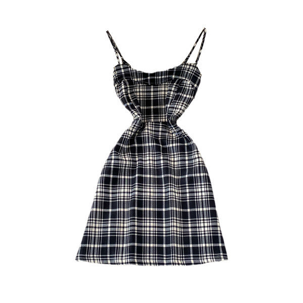 Ženska moderna kratka haljina na tanke naramenice