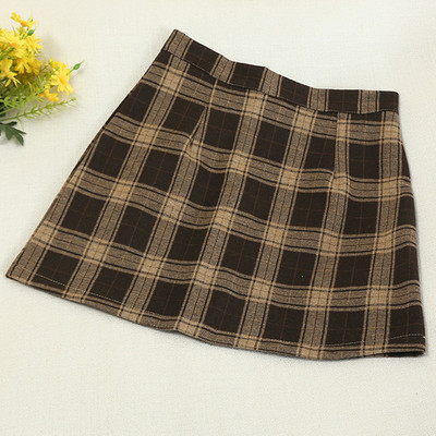 Új modell kockás szoknya magas derékkal