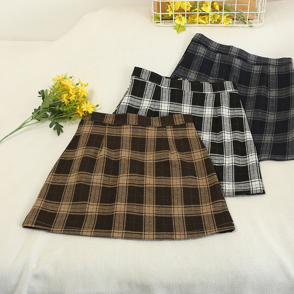 Új modell kockás szoknya magas derékkal