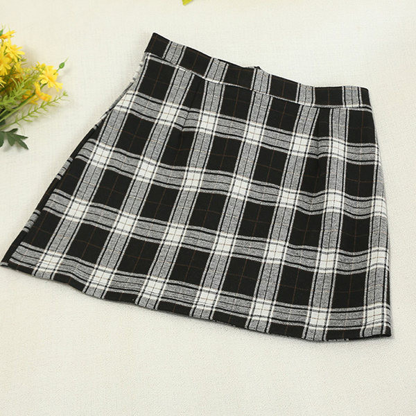 Új modell kockás szoknya magas derékkal