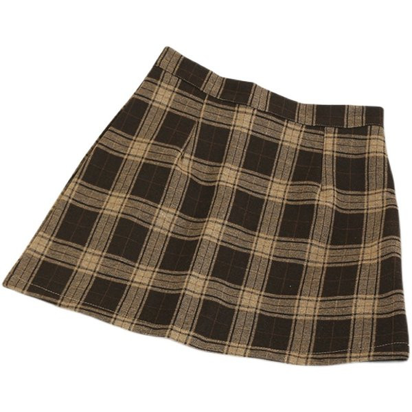 Új modell kockás szoknya magas derékkal