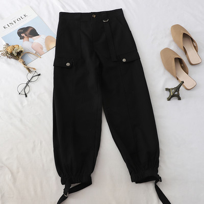 Alkalmi nadrág gumírozással és zsebekkel