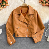 Női műbőr kabát és cipzár