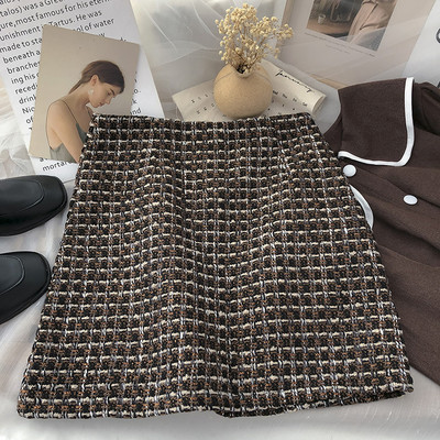 Γυναικεία φούστα tweed με υψηλή μέση