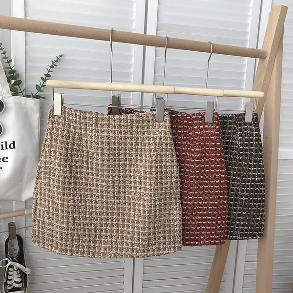 Γυναικεία φούστα tweed με υψηλή μέση