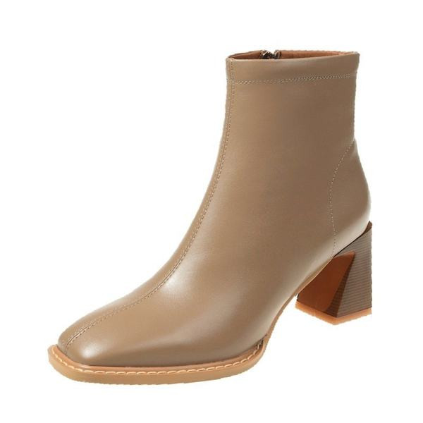 Naiste ökonahast saapad 7 cm kandilise kontsaga ja tõmblukuga