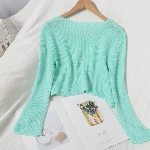 Női sima blúz O-nyakkal