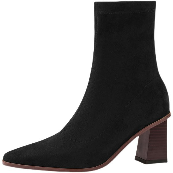 Stílusos női csizma 7 cm magas sarokkal, öko velúrból