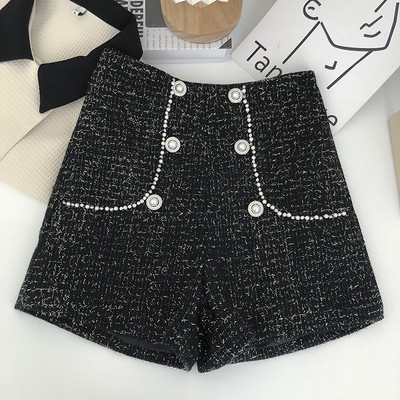 Къси дамски панталони  декорация перли и камъни