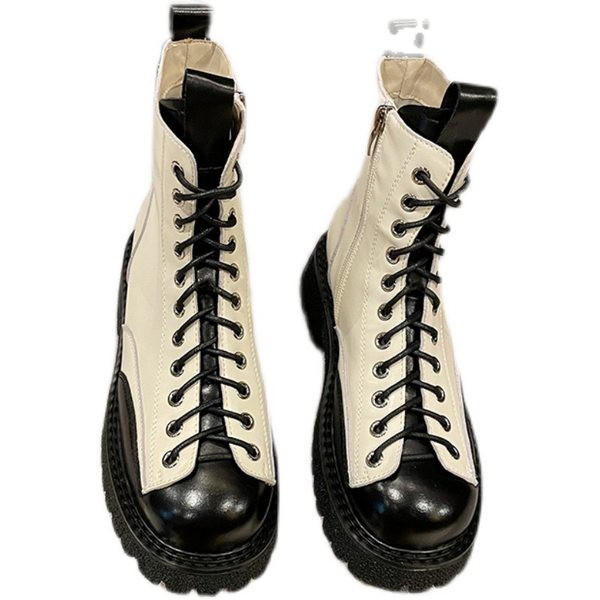 Elegantne ženske čizme s vezicama i grubim potplatom