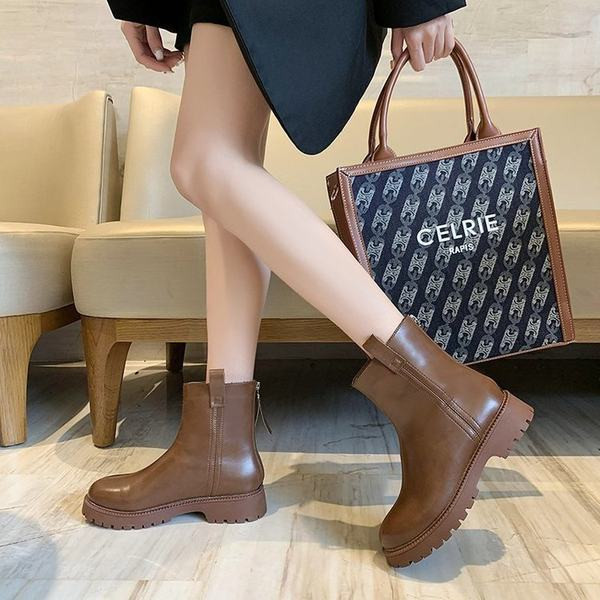 Cizme de dama toamna-iarna din piele ecologica cu fermoar