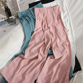 Aktuális női nadrág magas derékkal - széles modell