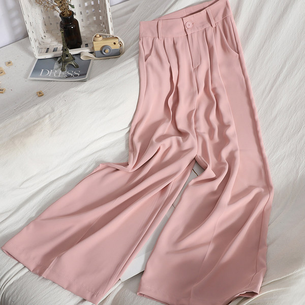 Aktuális női nadrág magas derékkal - széles modell