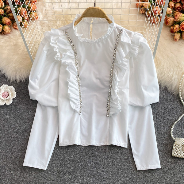 Kahes värvitoonis lokkide ja kivikestega naiste särk