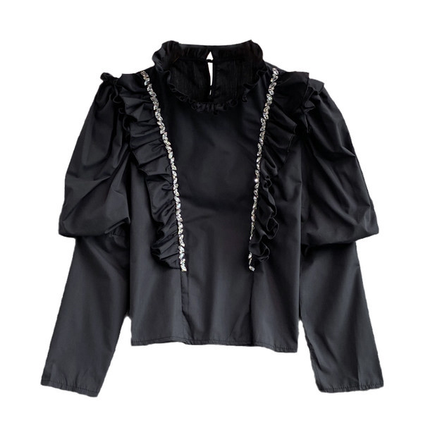 Kahes värvitoonis lokkide ja kivikestega naiste särk