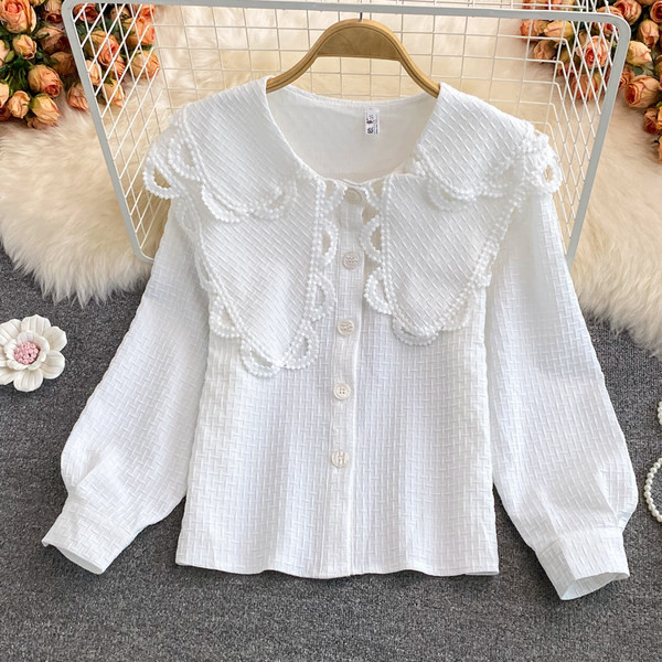 Naiste nööpide ja tikanditega särk