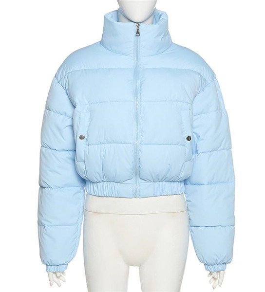 Női modern rövid kabát széles modell cipzárral