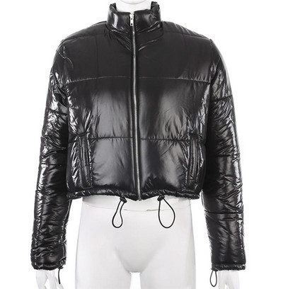 Geaca de dama moderna model simplu cu fermoar si sireturi