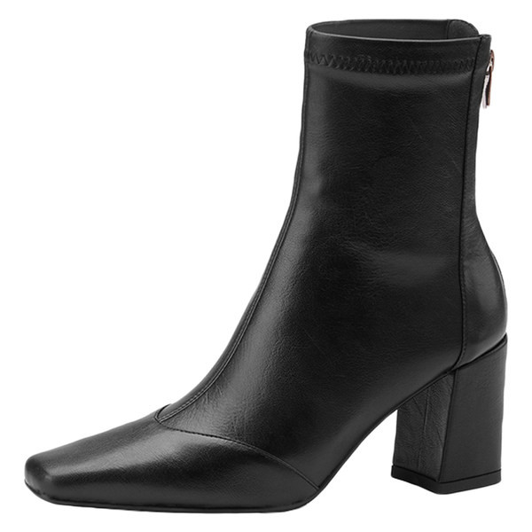 Stílusos női csizma eko bőrből, cipzárral