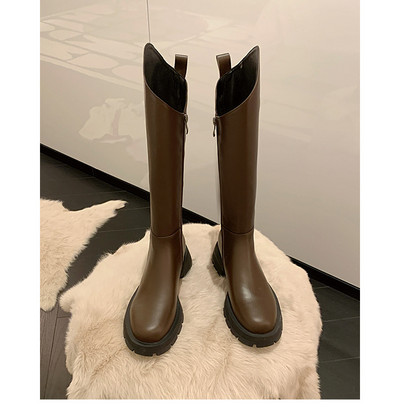 Modernūs moteriški aulinukai iš dirbtinės odos su užsegimu šone