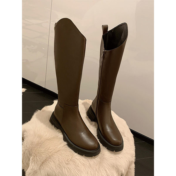 Modernūs moteriški aulinukai iš dirbtinės odos su užsegimu šone