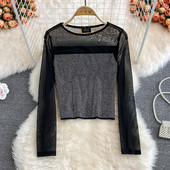 Naiste tülli ja kivist varrukatega pluus