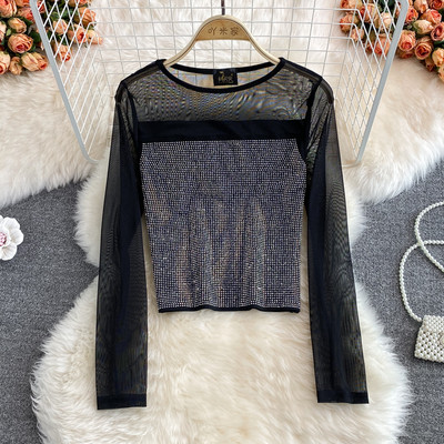 Naiste tülli ja kivist varrukatega pluus