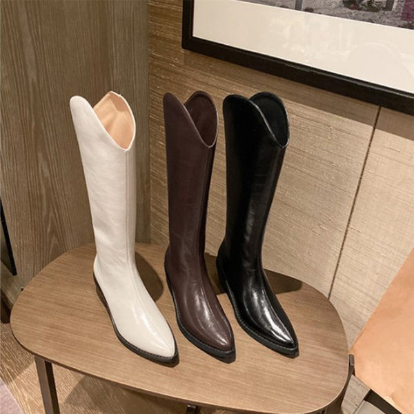 Naiste saapad teravatipulise mudeli ja tõmblukuga