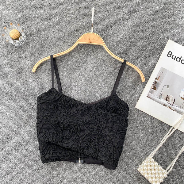 Top scurt de dama cu bretele subtiri