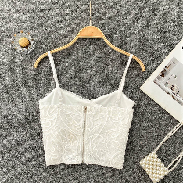 Top scurt de dama cu bretele subtiri