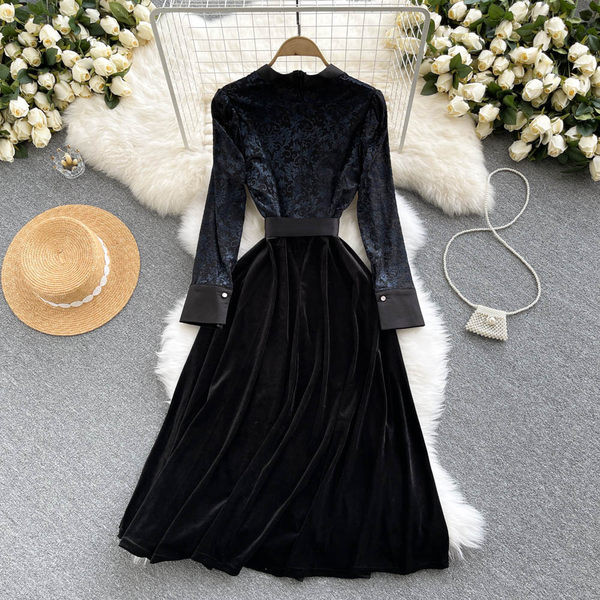 Rochie de dama cu cravate in talie - culoare neagra