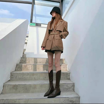 Cizme moderne cu vârf și închidere cu fermoar pentru femei