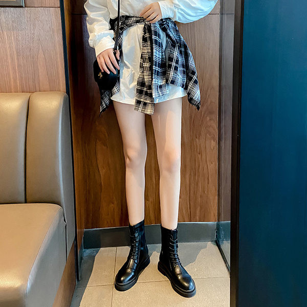 Cizme model simplu din piele ecologica cu sireturi pentru femei