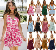 Rochie moderna de dama cu bretele subtiri - culori diferite