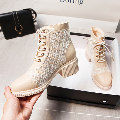 Cizme casual cu sireturi model rotunjit pentru femei