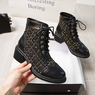 Cizme casual cu sireturi model rotunjit pentru femei