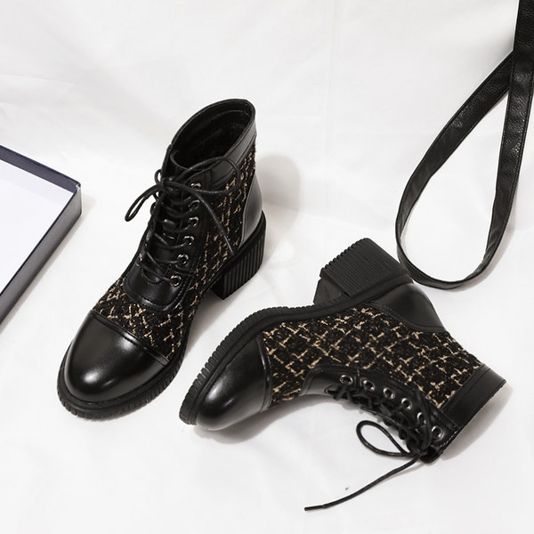 Cizme casual cu sireturi model rotunjit pentru femei