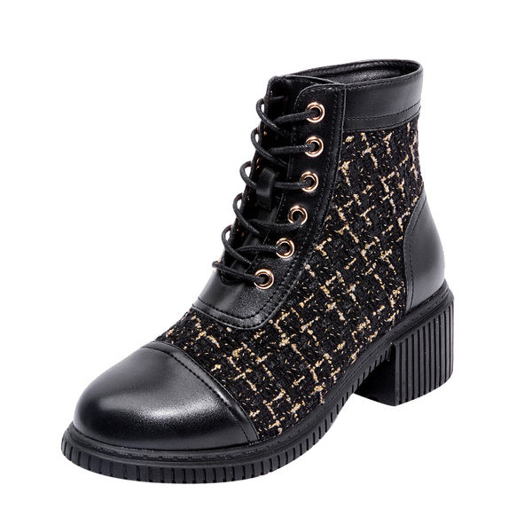 Cizme casual cu sireturi model rotunjit pentru femei