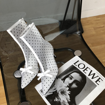 Cizme de dama elegante model ascutit cu panglica