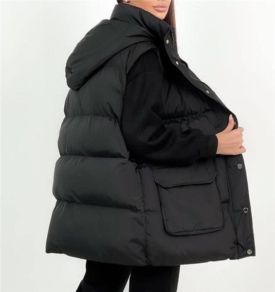 Vesta lunga dama model nou cu gluga - trei culori