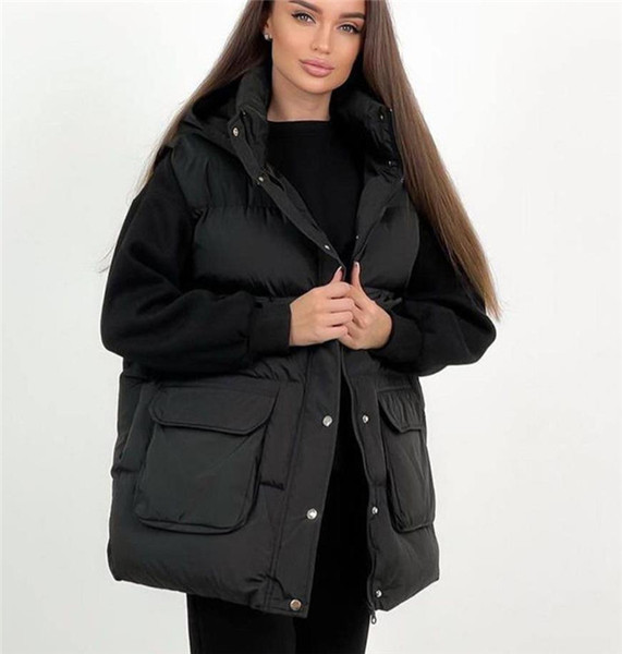 Vesta lunga dama model nou cu gluga - trei culori