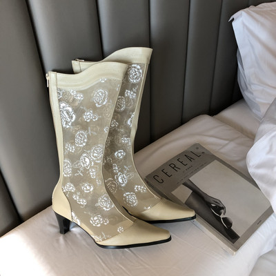 Cizme stilate model ascutit cu fermoar pentru femei