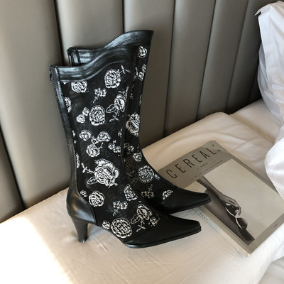 Cizme stilate model ascutit cu fermoar pentru femei