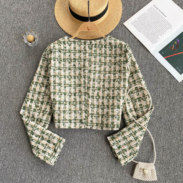 Palton de dama din tweed cu nasturi aurii