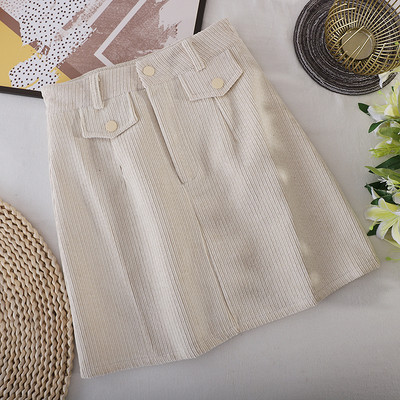 Fusta scurta de catifea de dama cu talie inalta