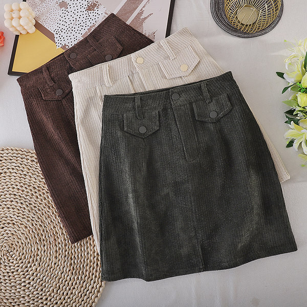 Fusta scurta de catifea de dama cu talie inalta